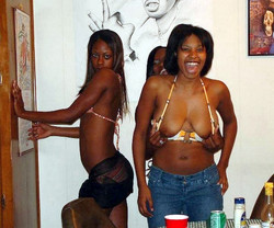 Lonely black girlfriends stripping in..